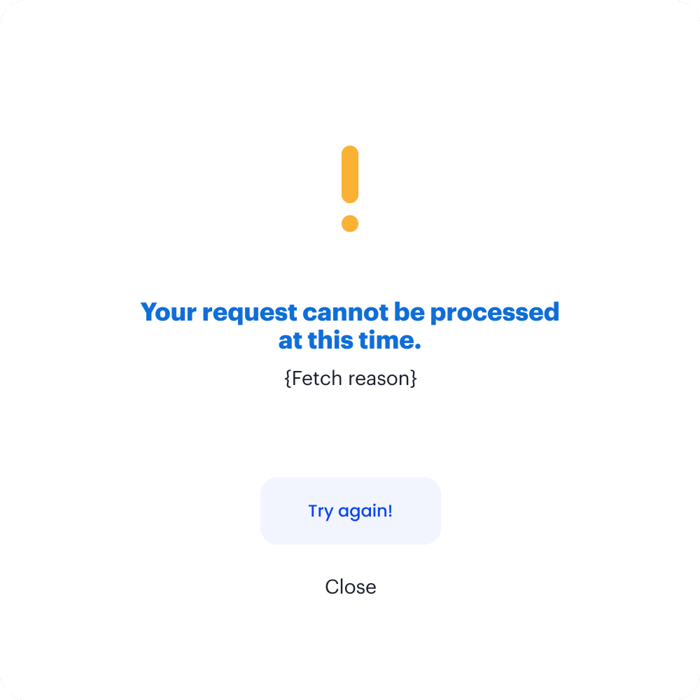 Request failed error