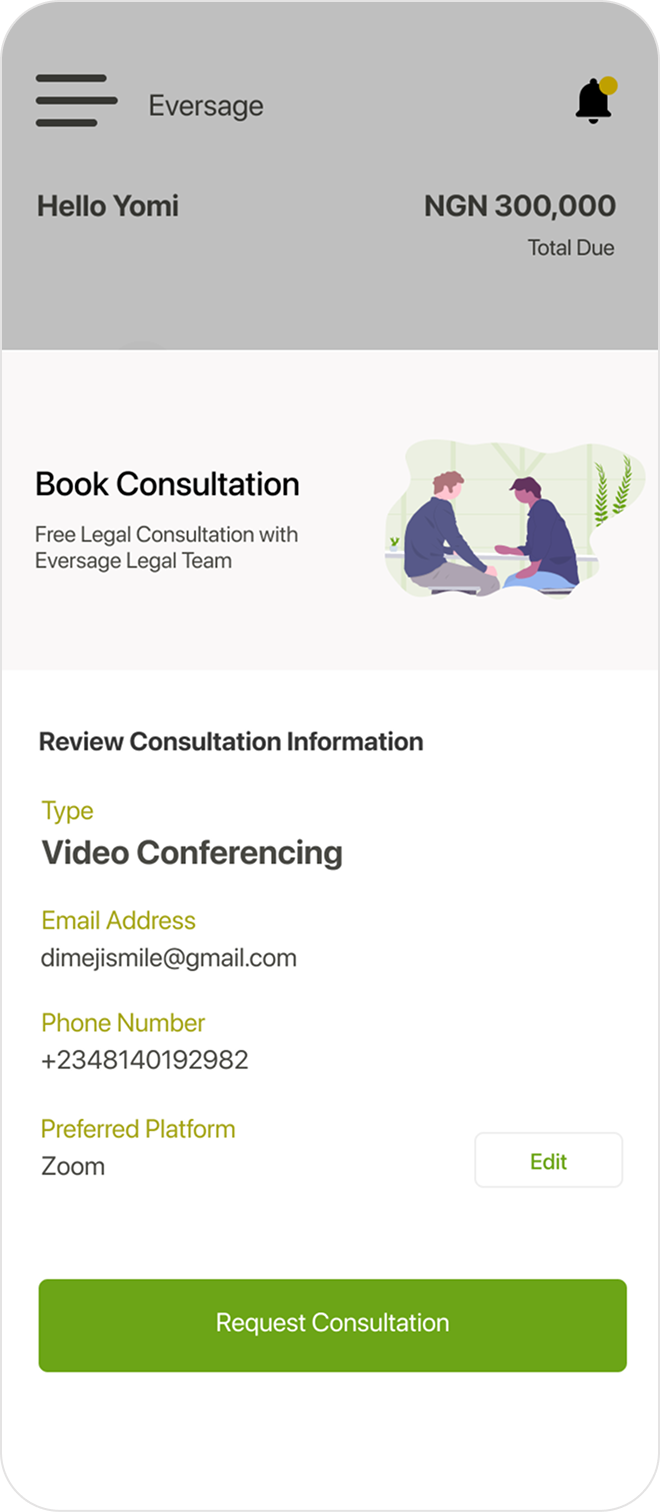 Book Consultation — review & confirm