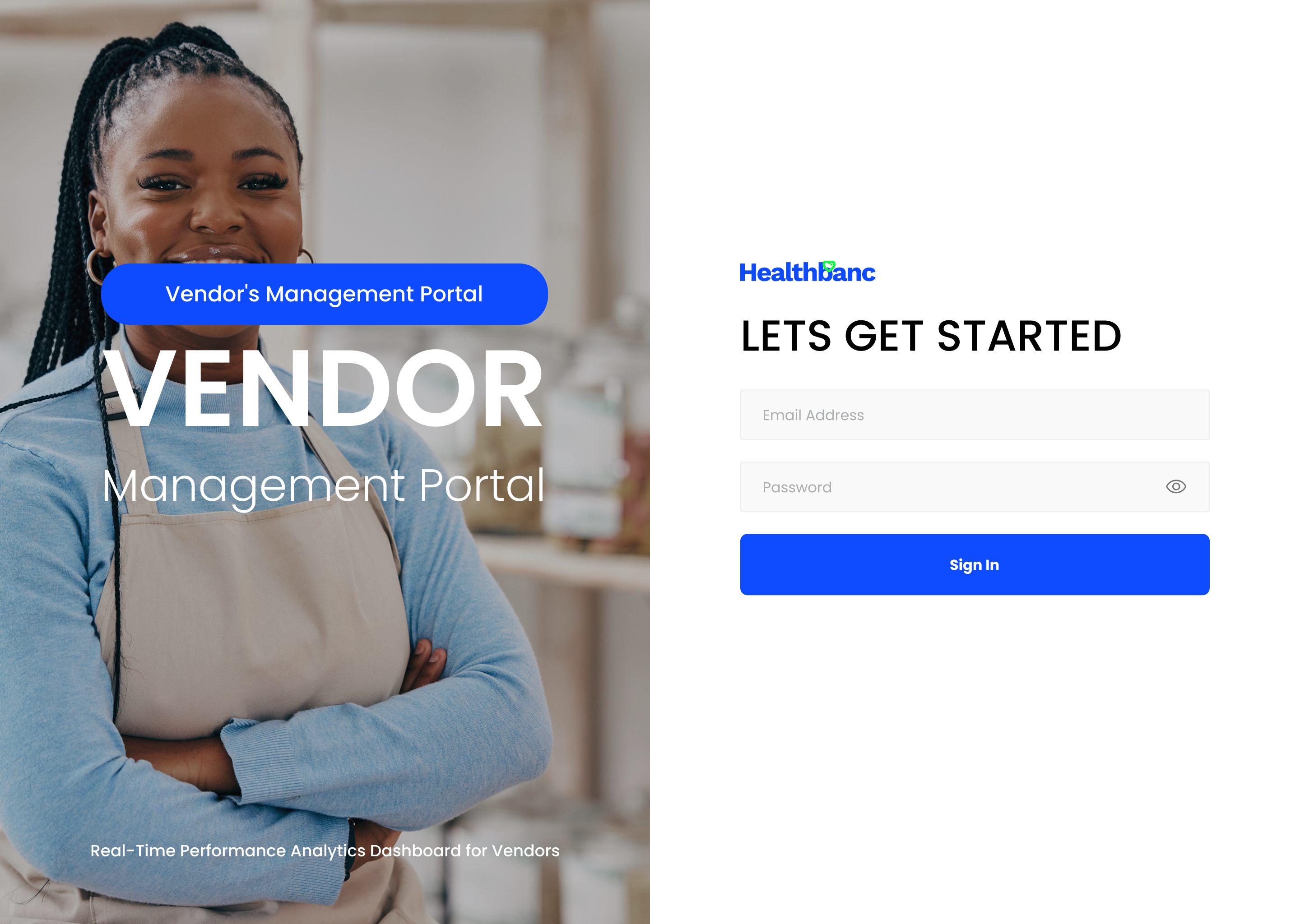 Vendor Portal &mdash; login screen