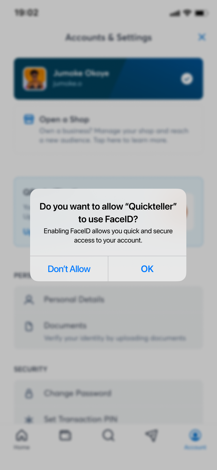 Biometric — Enable FaceID with password confirmation
