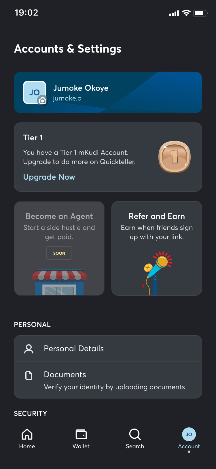KYC — Tier 2 upgrade modal